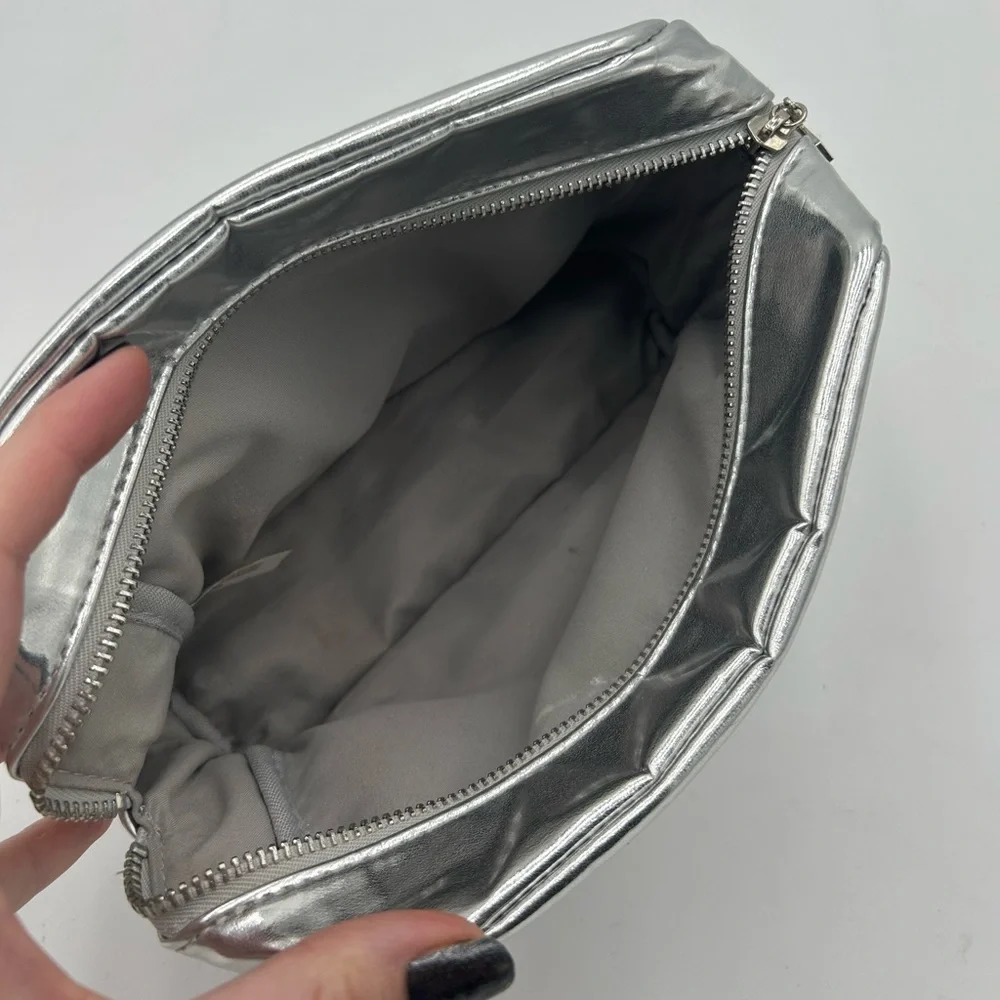 Kylie Cosmetics Silver Cosmetic Holiday Makeup Bag